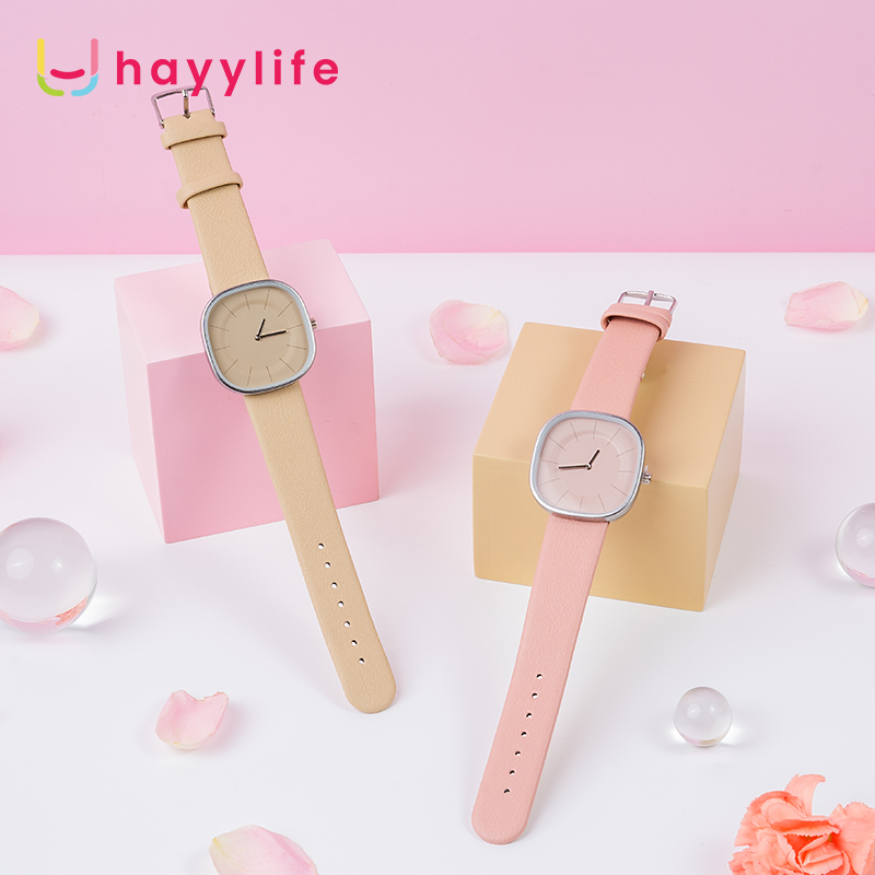 SOOKA Jam Tangan bulat, Jam Tangan Desain Simple Elegan dan Berkelas, Jam Tangan Warna cocok untuk  Wanita, bahan Tali Kulit HL-FAC799