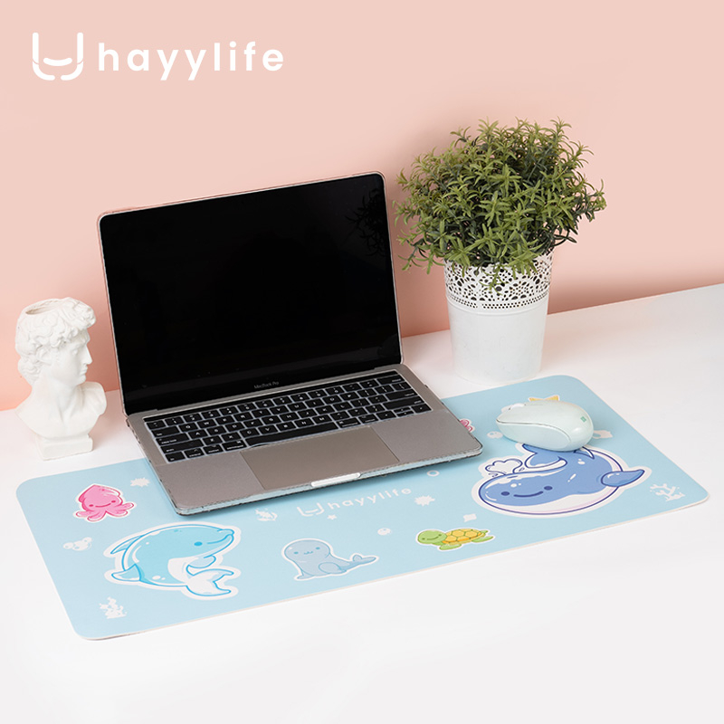 SOOKA Desk Pad Mouse Pad-Seri Hewan Laut Lucu, Mouse Pad Kulit ukuran Meja Besar, Pad Meja Komputer Anti Air , Pad untuk Menulis HL-AIA819