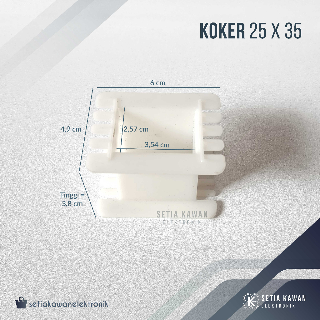 Koker Trafo Kotak 25x35 / Bobin Bobbin Dudukan Besi Plat Keren Kern Travo Tahan Panas Bahan Plastik 