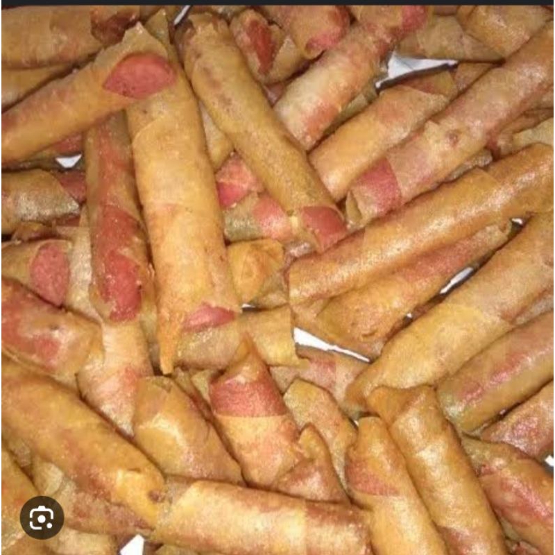 

Lumpia kering pedas cikur daun jeruk/lumpia isi sosis/sosis ngumpet pedas daun jeruk/sosis nyumput balado/sumpia goreng/kripik lumpia goreng/kriuk