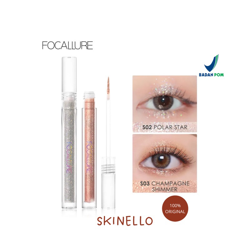 FOCALLURE Glittering Liquid Eyeshadow | Glitter Eyeshadow | Glitter eyeliner | glitter mata