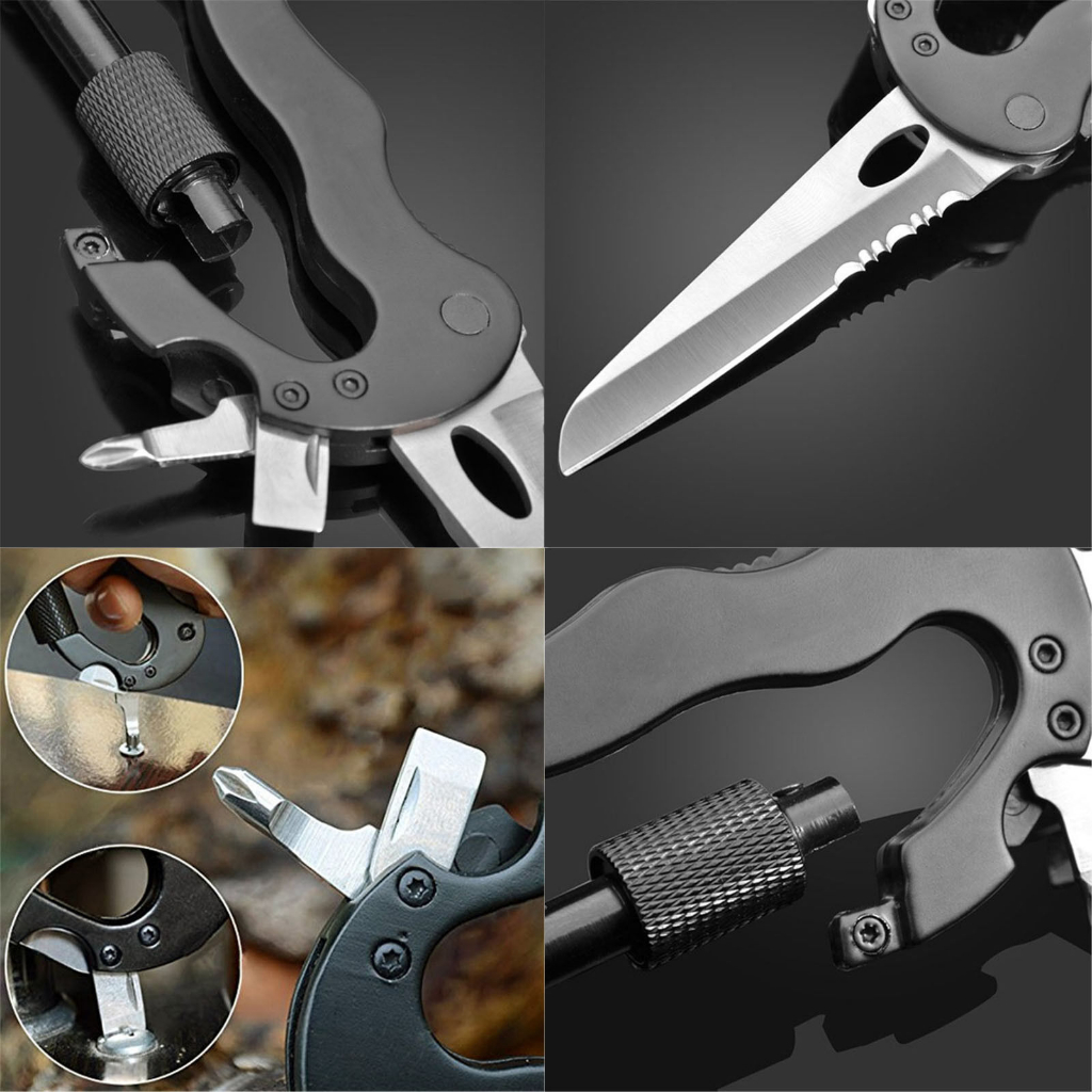 Metal Knife Carabiner for Survival Hiking Camping Traveling