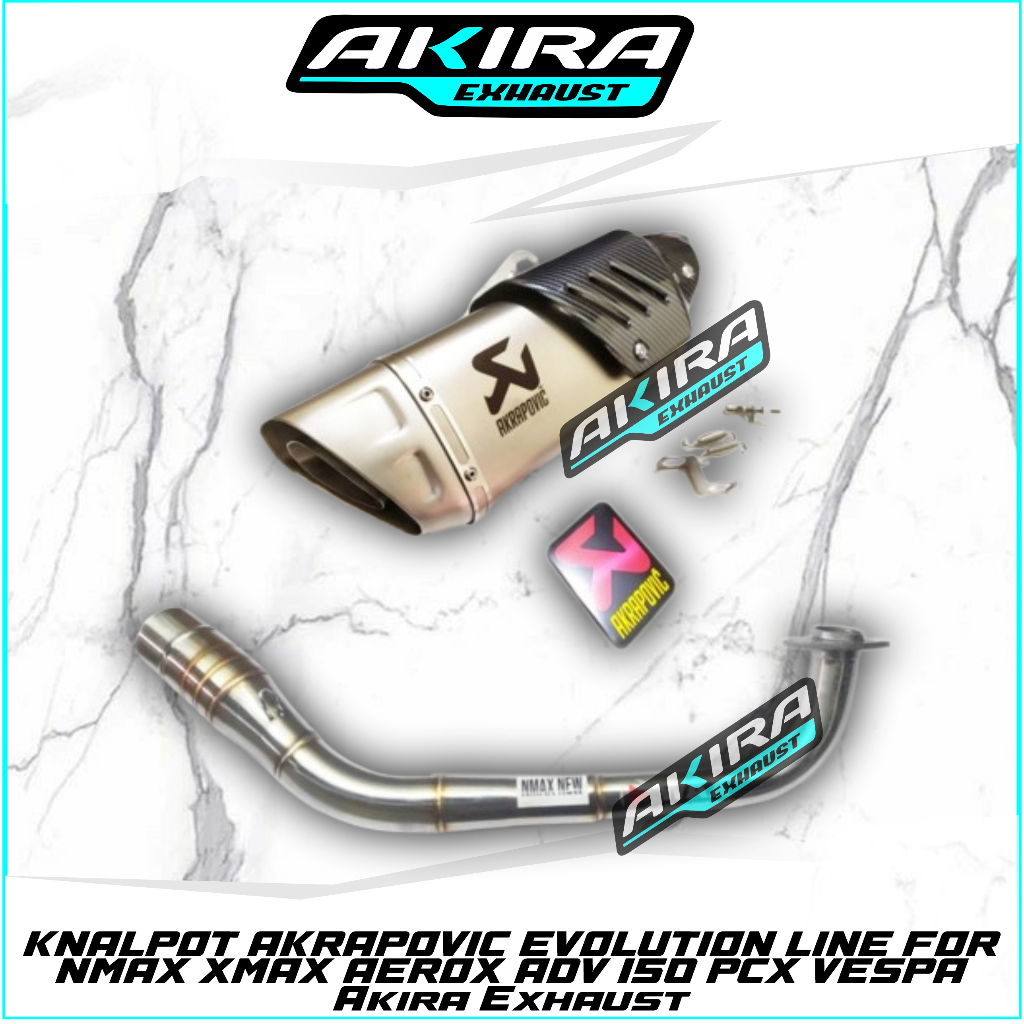 KNALPOT AKRAPOVIC EVOLUTION LINE FOR NMAX XMAX AEROX ADV 150 PCX VESPA AKIRA EXHAUST