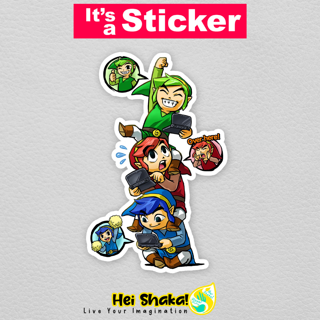 

Heishaka Stiker The Legends of Zelda Tri Force Sword Cute Link Sticker Gamer Gaming Vinyl Anti Air