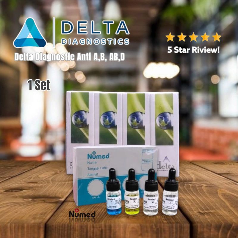 Golongan Darah Delta Diagnostics Anti A,B,AB,D + Kartu Golongan Darah 100 Lembar