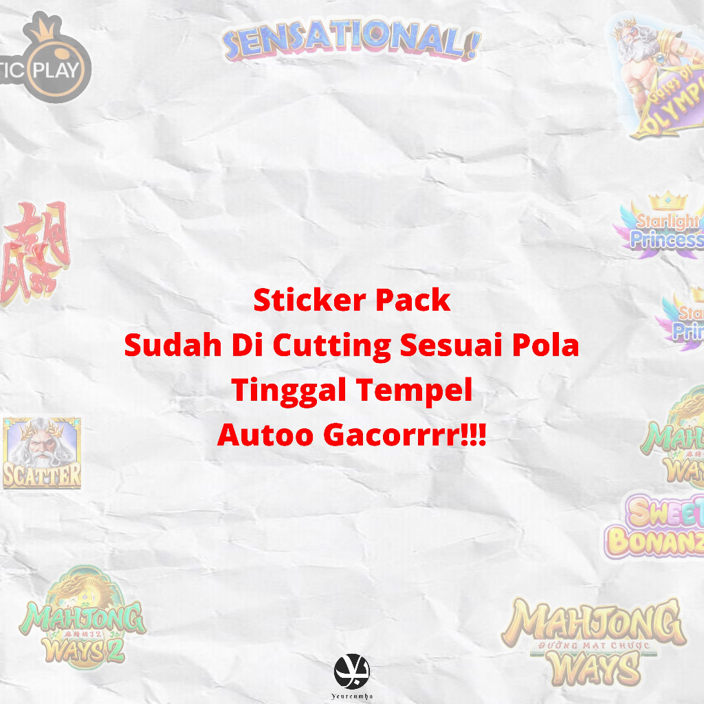 

RK STICKER PACK STIKER TUMBLER STICKER ZEUS STICKER BONANZA STIKER PRAGMATIC STICKER MAHJONG AUTO