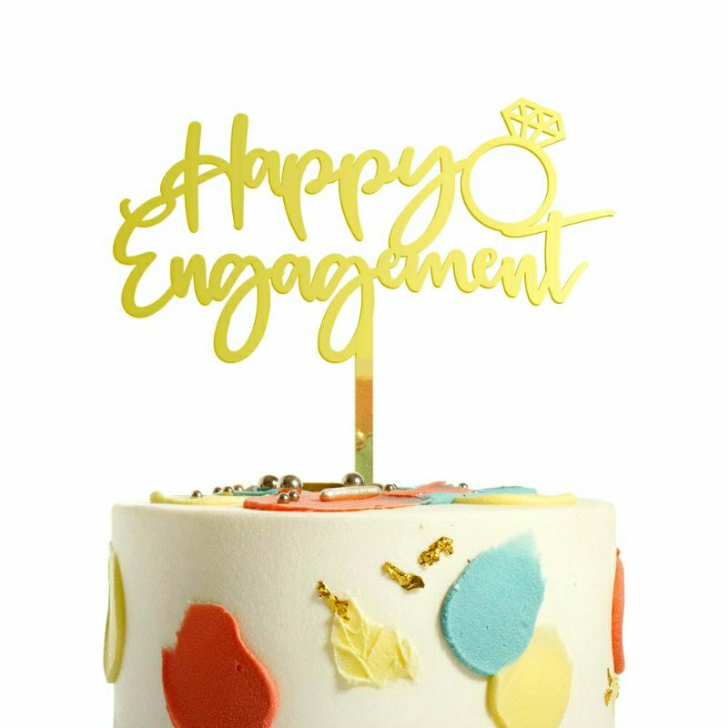 Cake Topper Happy Engagement Acrylic Premium