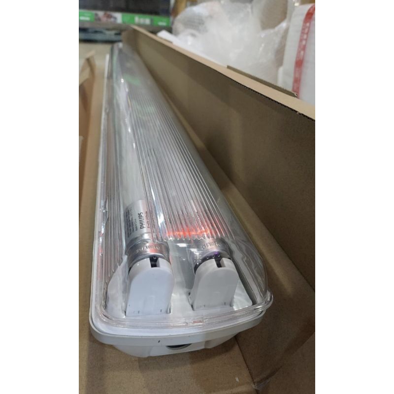 kap waterproof 2x36 set lampu tl t8 led 16 w Philips ( kap waterproof set 2x16w Philips )