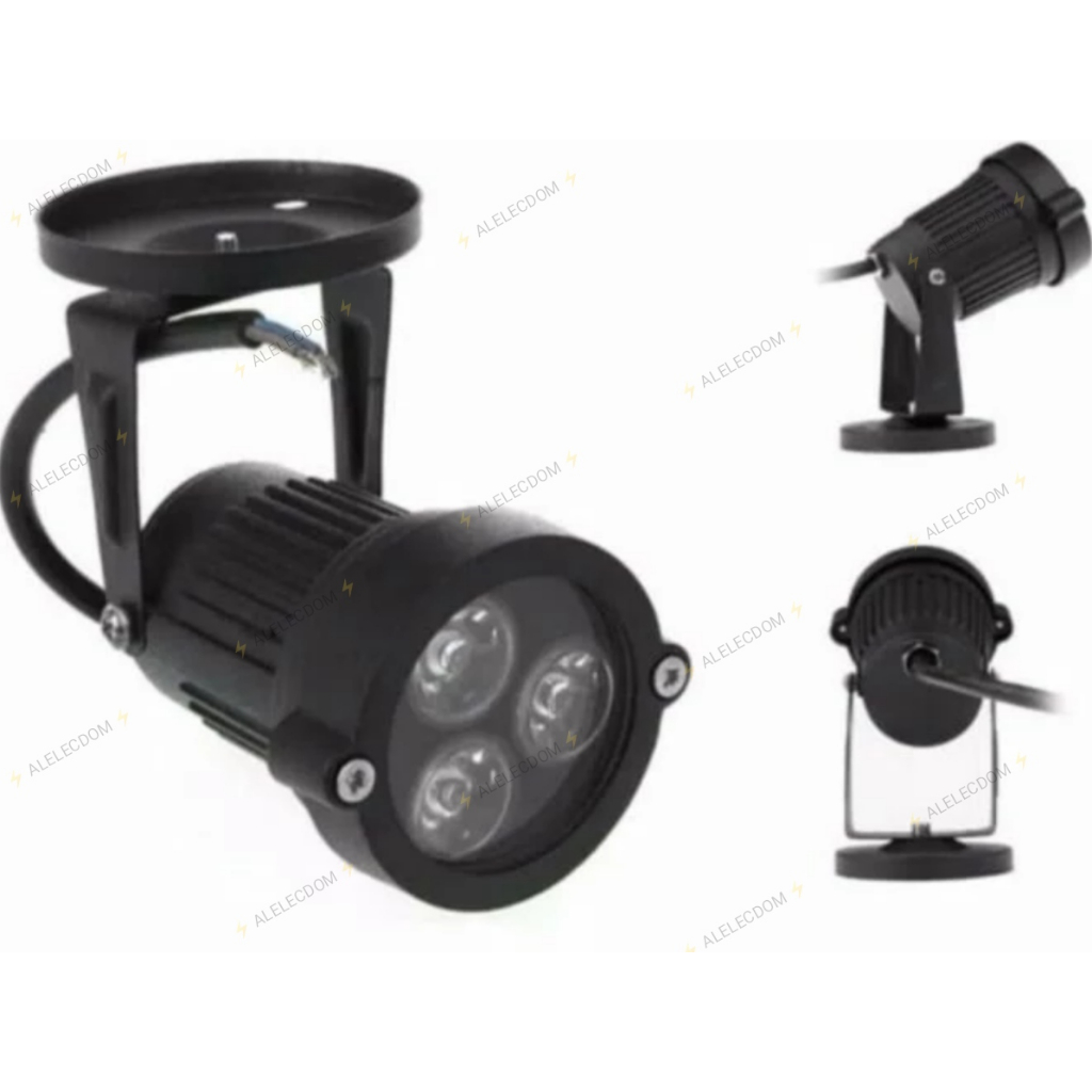 Bossecom Led Lampu Taman Sorot Tusuk / Tempel 3w Outdoor