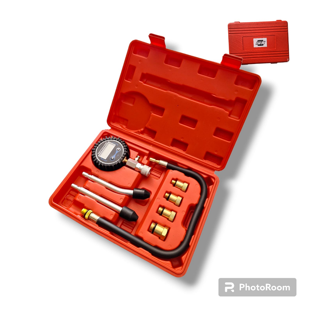 IWA Compression Tester Digital Pressure Gauge Alat Tes Kompresi Silinder Mesin / 8pcs Pengukur Tekan