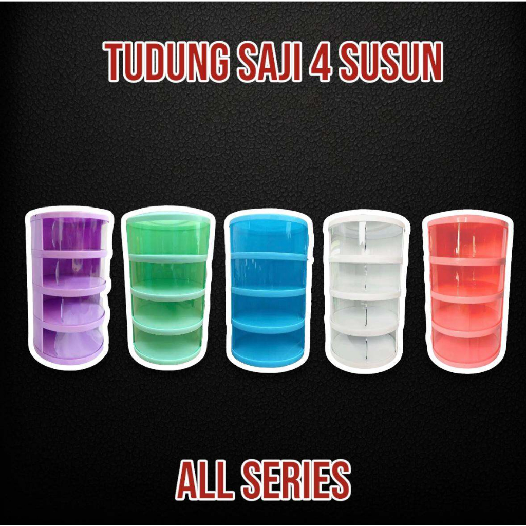 SGM Tudung Saji FIT 4 Susun (PERLU DIRAKIT) Lebih Tebal FOOD GRADE Cover Multilayer Tempat Penyimpanan Makanan 4 Tingkat