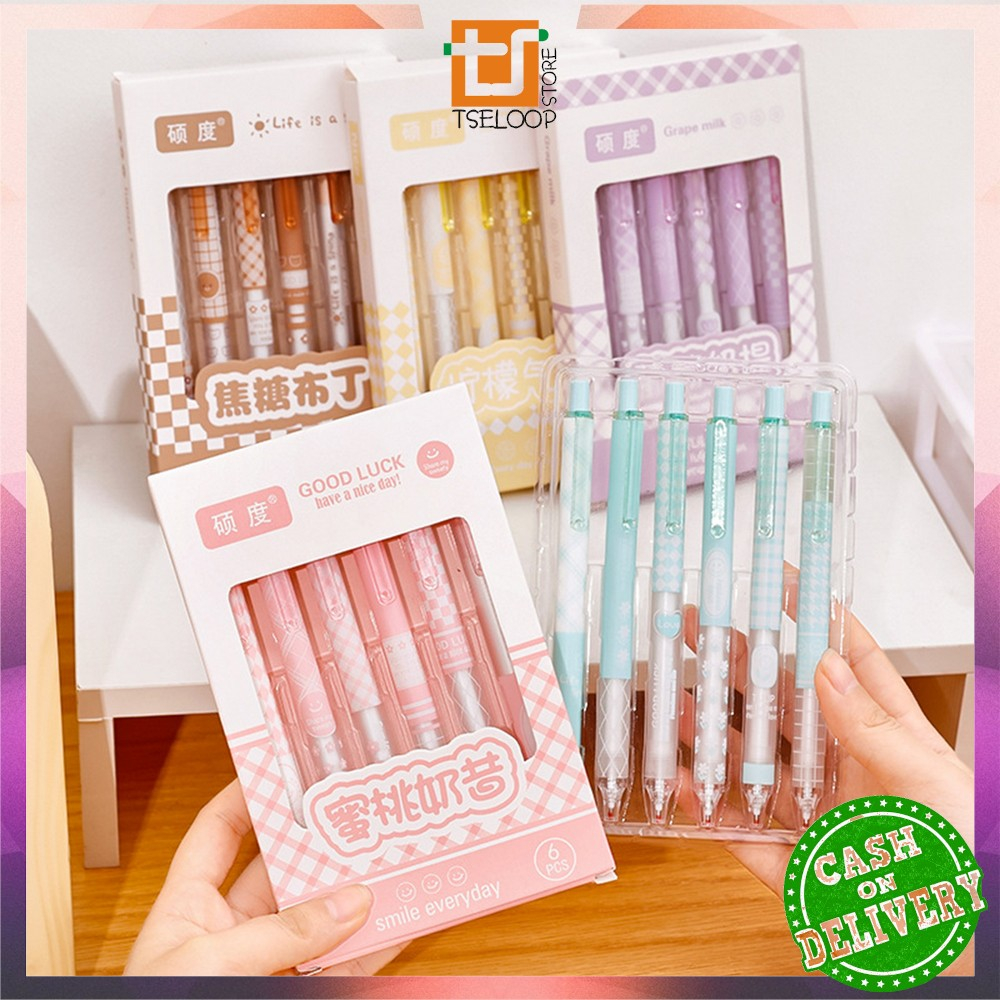 

OFM-A69 Pulpen ST Set 6IN1 Motif Bunga 0.5MM / Pena Mekanik Alat Tulis Perlengkapan Sekolah / Retractable Pen Karakter Set / Pulpen Cetek Import