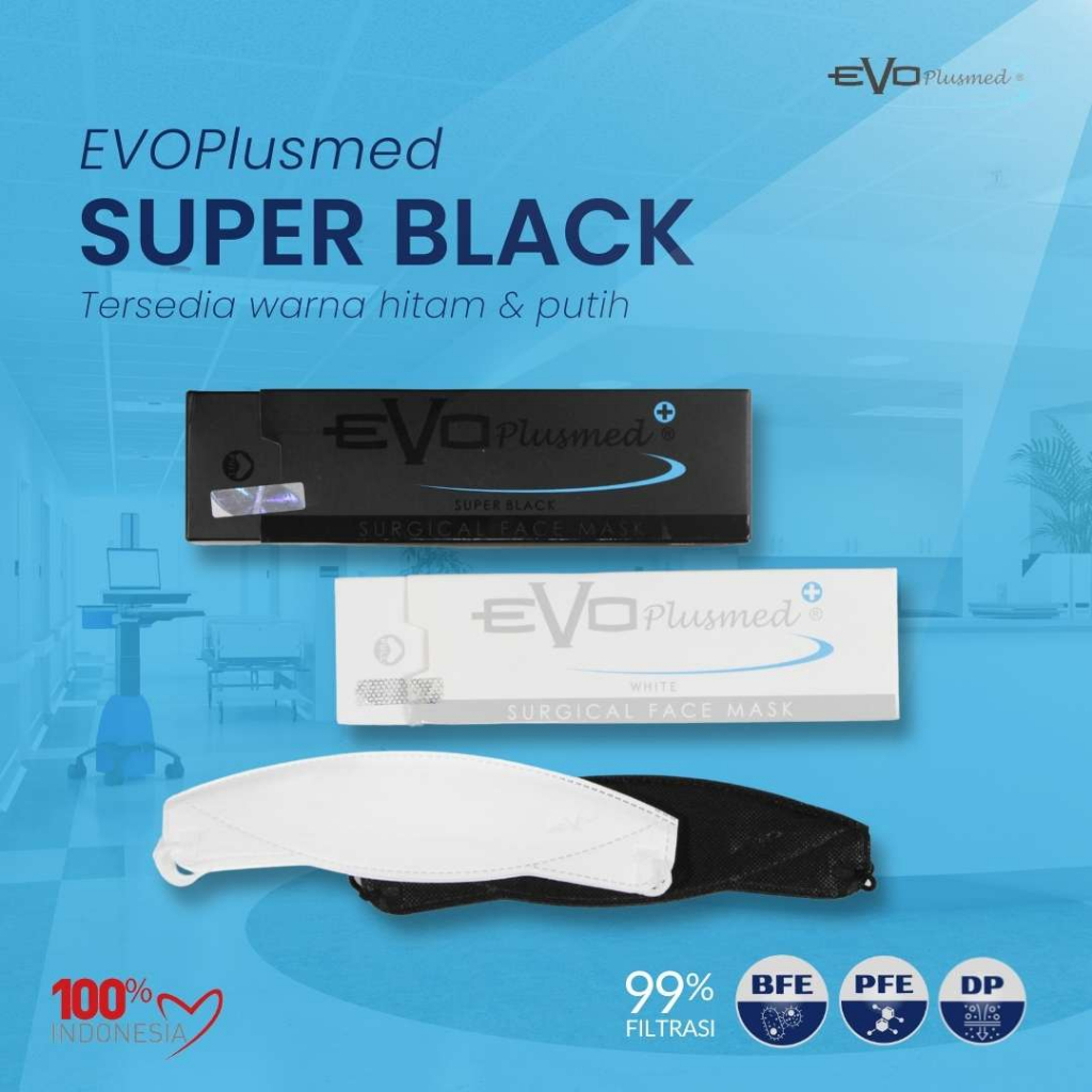 Murah Masker Evo Plusmed 4D Full Black Edition Limited