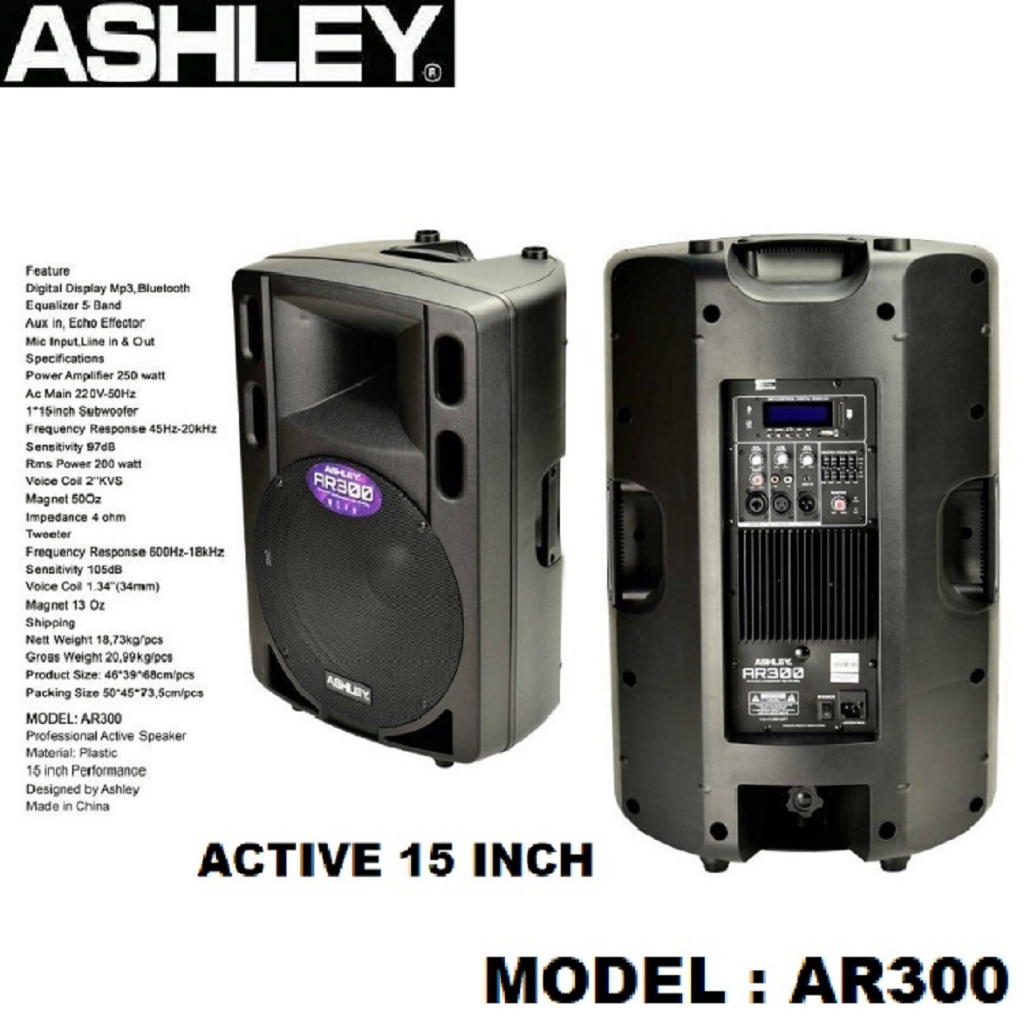 Speaker Aktif 15 inch Ashley Ar300 Ar 300 Original Ashley