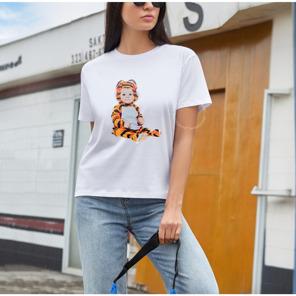 COD ID - Tshirt Motif ADLV Tiger cute / Kaos Katun Wanita / Baju Kaos Wanita Terbaru 2023 / Kaos Pol