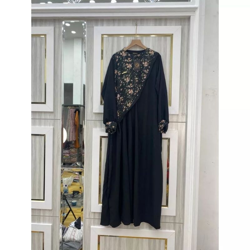 BAJU GAMIS PESTA MARBLE MIX CRINGKLE GOOD QUALITY