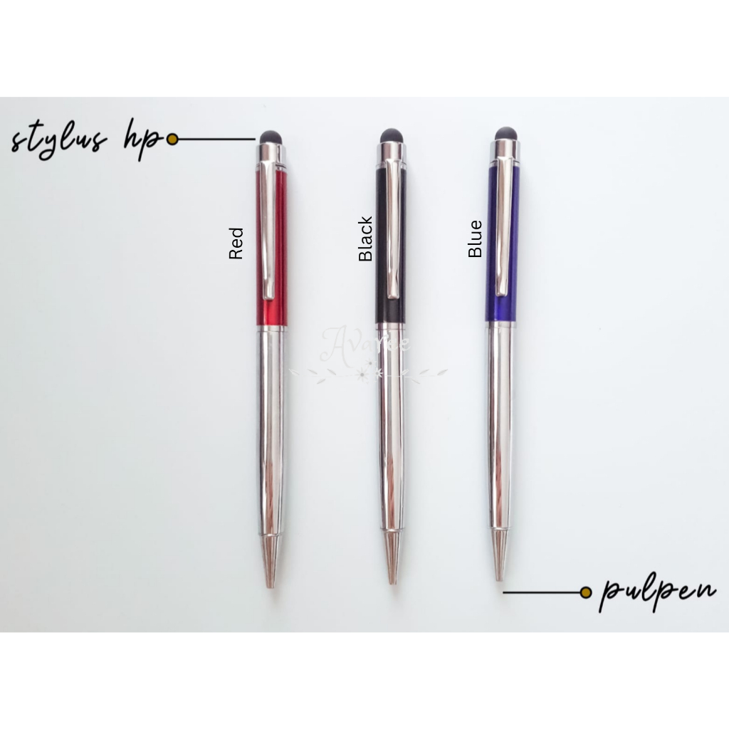 

Pulpen Promosi Metal Model Ballpoint 2in1 with Stylus HP Bisa Custom Nama