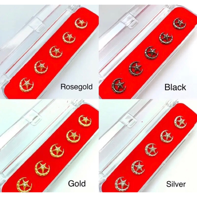 Butang Pin Baju Kurung Melayu Pria Bulan Bintang Sabit Malaysia