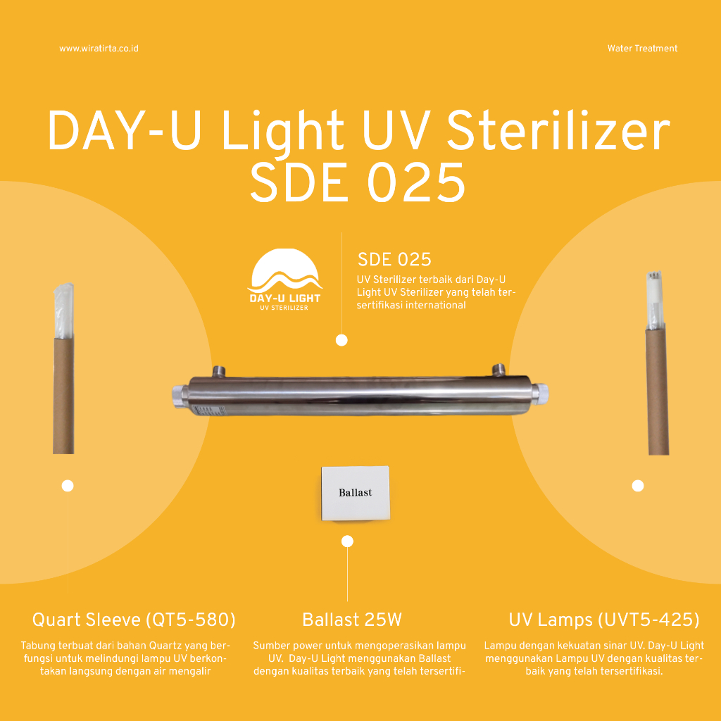 Lampu UV Sterilizer Day-U Light UV SDE-025 (6GPM) 25 Watt TB