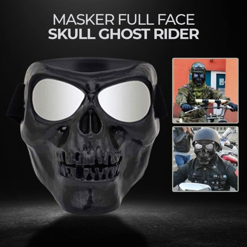 TOPENG TENGKORAK HITAM MASKER