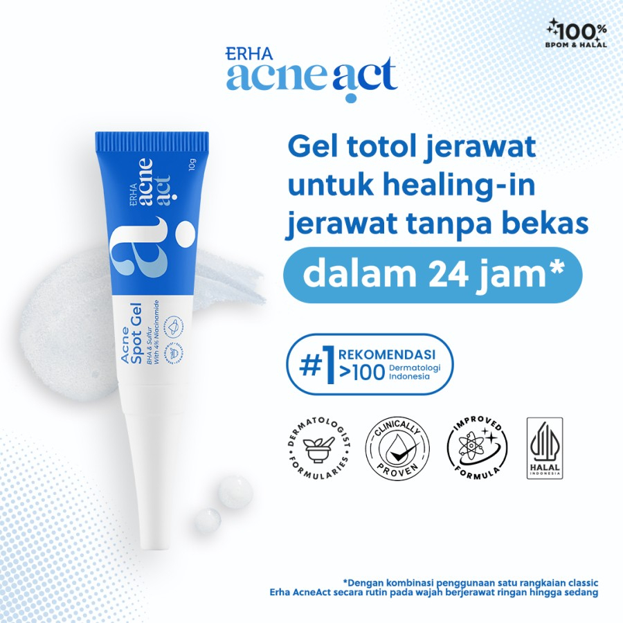 ERHA Acneact Acne Spot Gel BHA &amp; Sulfur 10g - Obat Totol Jerawat Acne Care Treatment Obat Jerawat Ampuh