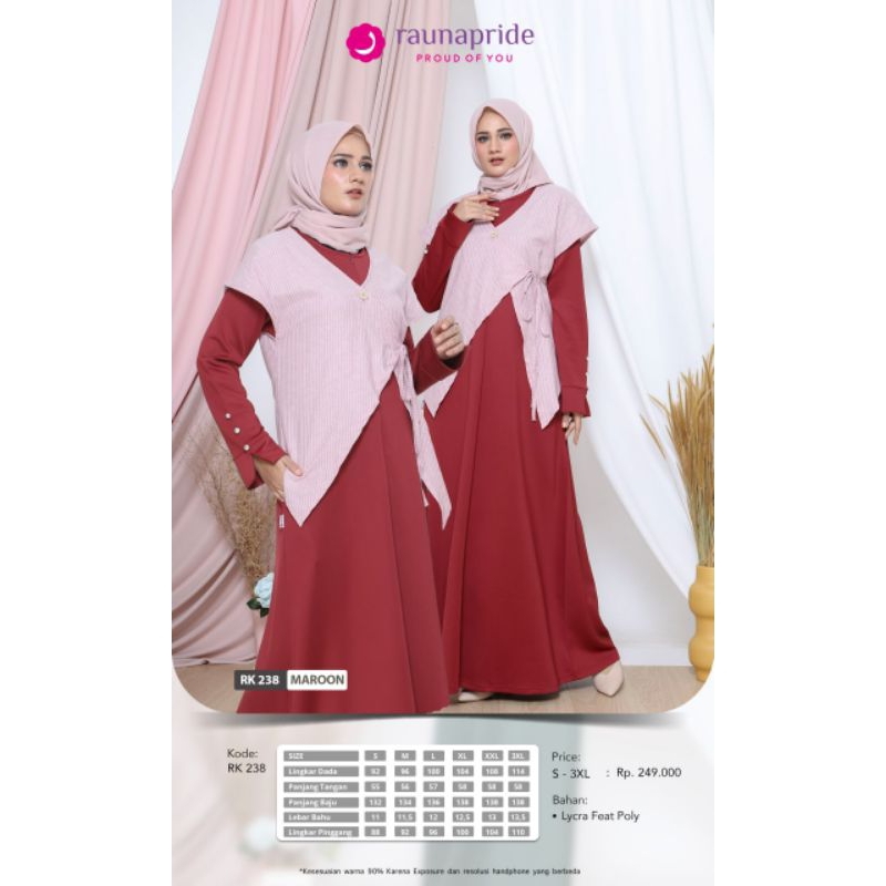 GAMIS RK 238 MAROON BY RAUNA PROMO/SALEE SER 125K
