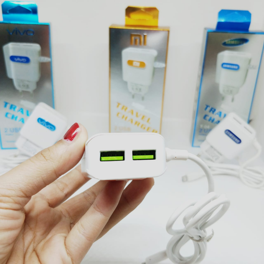 [MINIGO] CHARGER T04 3.5A 2USB + KABEL CASAN MICRO UNIVERSAL FOR ANDROID SMARTPHONE SAMSUNG