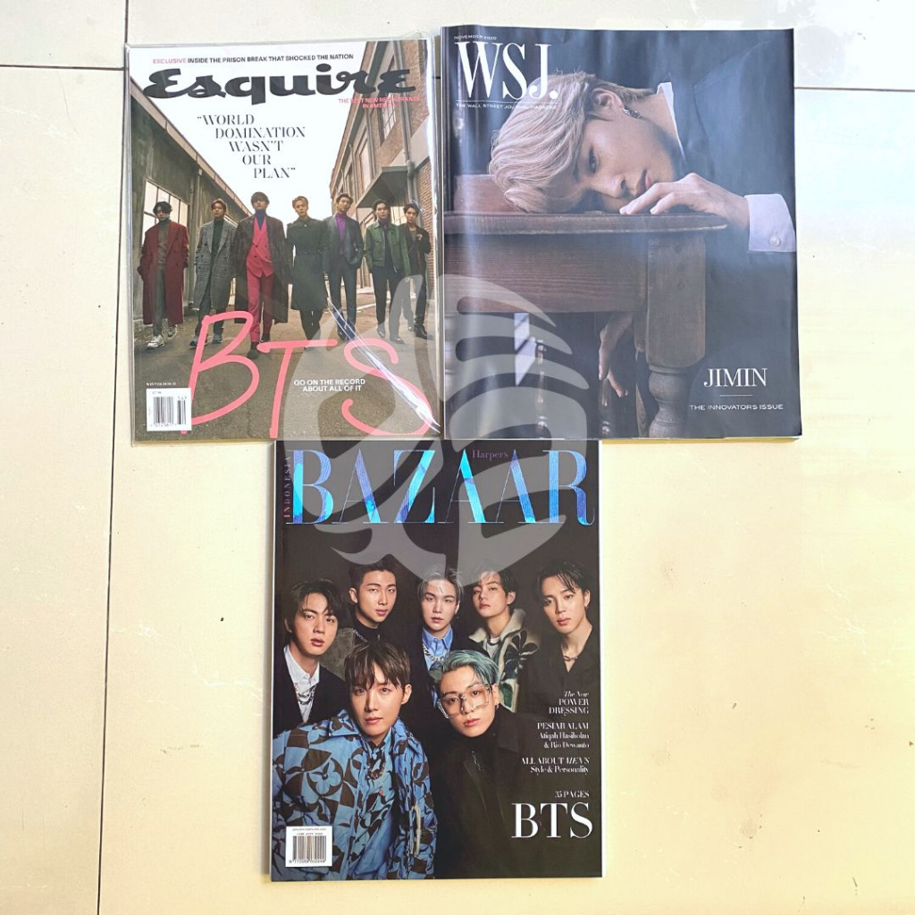 [Ready Preloved] BTS Cover Magazine Majalah Bazaar Indonesia / Esquire USA / Wall Street Journal WSJ