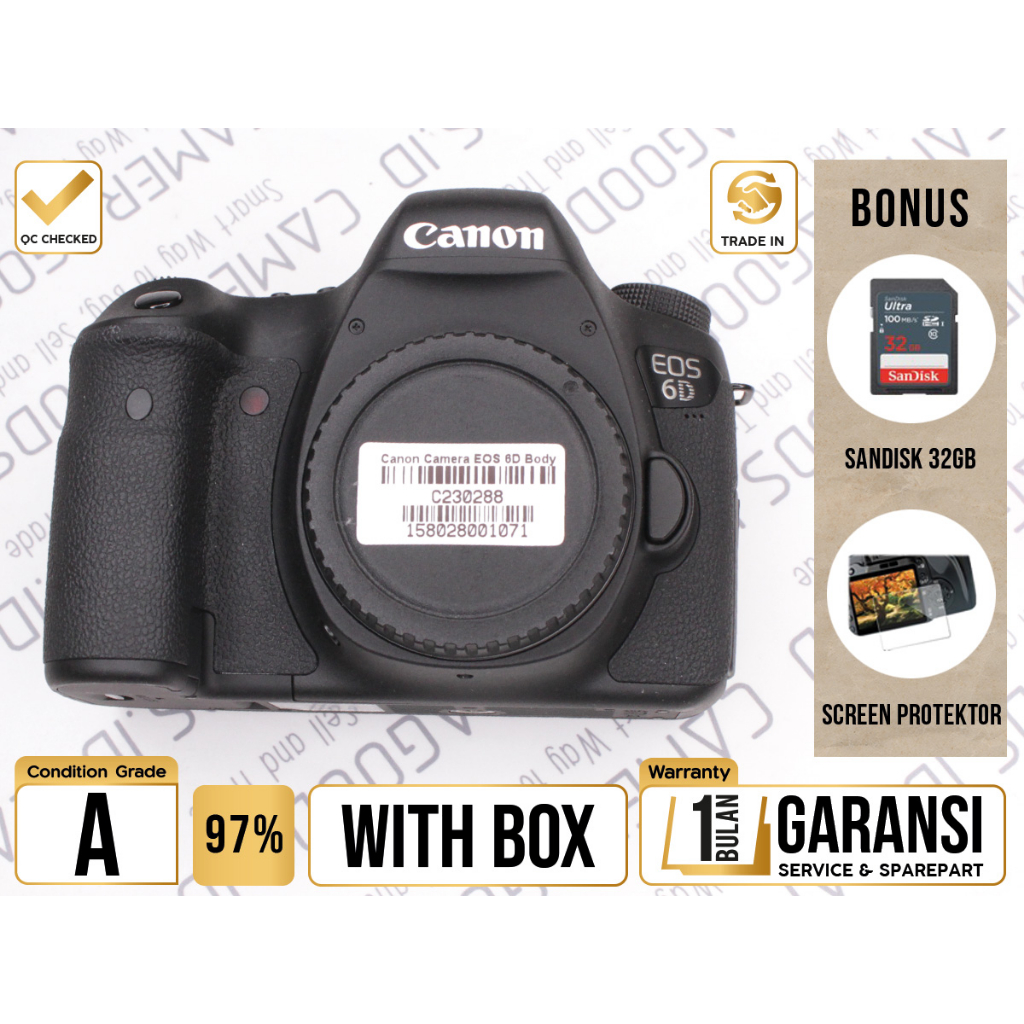 Canon Camera EOS 6D WIFI DSLR Full Frame Body Only - Grade A - C230288