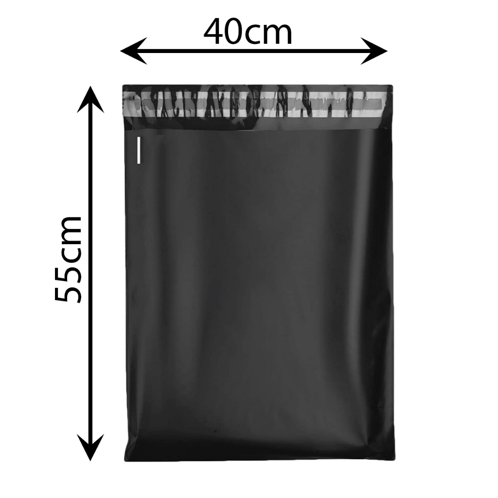 Plastik Polymailer Hitam isi 100 lembar 40x55cm Plastic Polymer Kantong Packing Baju Online OL Shop 40x55 cm