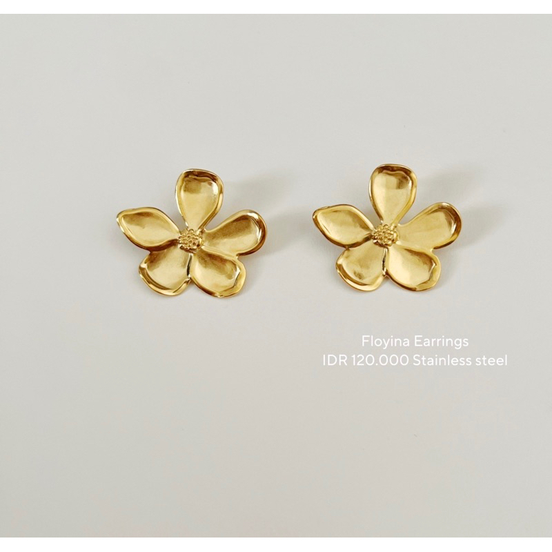 Floyina Earrings ; Stainless steel earrings; Anti karat anting ; hypoalergenic earrings