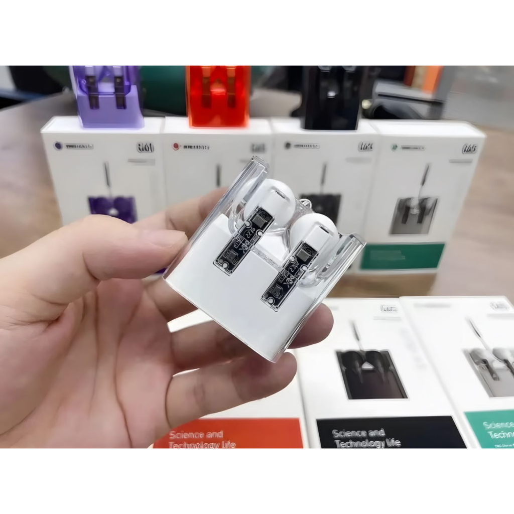 VIBOX TWS Bluetooth G65 Transparan Fitur Touch Control + Gantungan Suara bagus Sudah Di Tes BY SMOLL