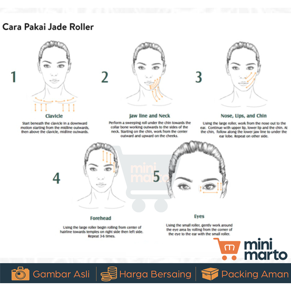 Jade Roller Dupe Herbivore Face Roller  / Alat Pijat Muka - Minimarto