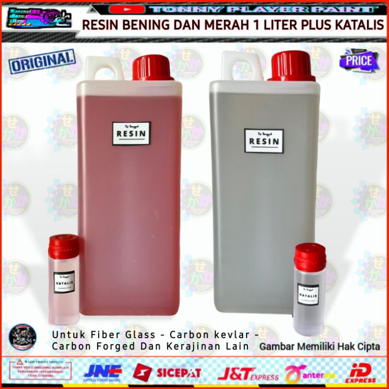 Resin Merah Resin Bening 1 liter Bonus Katalis