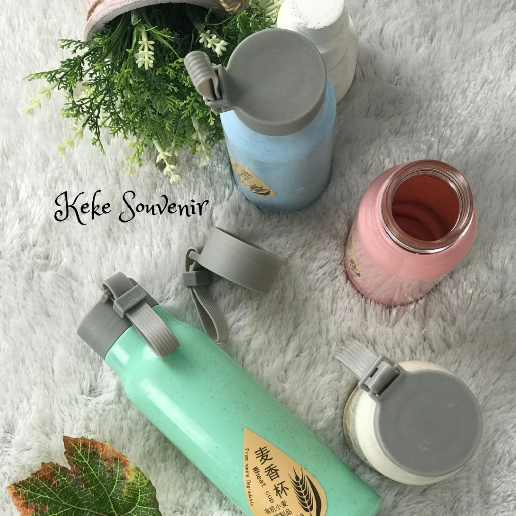 Termurah 1 Pcs Botol Minum Kaca Jerami Tumblr 420 Ml | Tumblr Murah | Souvenir Botol | Botol Murah