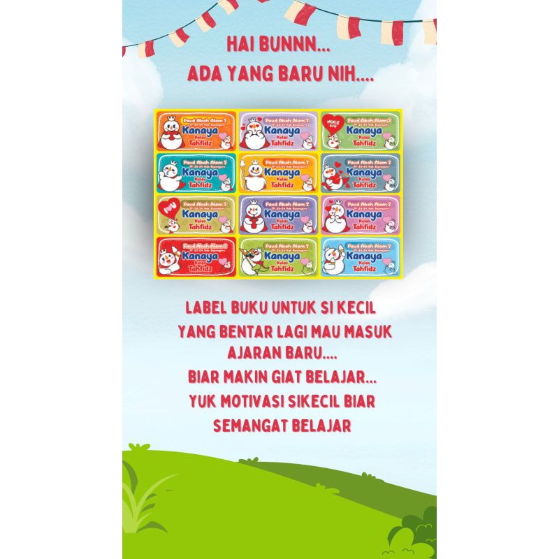 

Label nama buku tulis