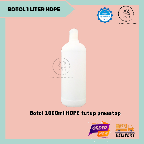 Botol 1000ml HDPE tutup presstop