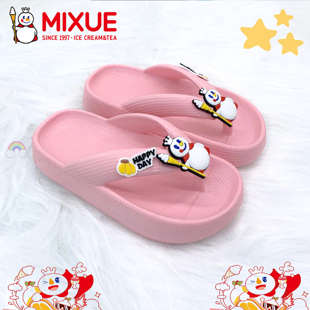 Sandal Jepit Sandal Anak Perempuan Bahan Karet Anti Licin Motif Mixue Terbaru UK 24 - 35