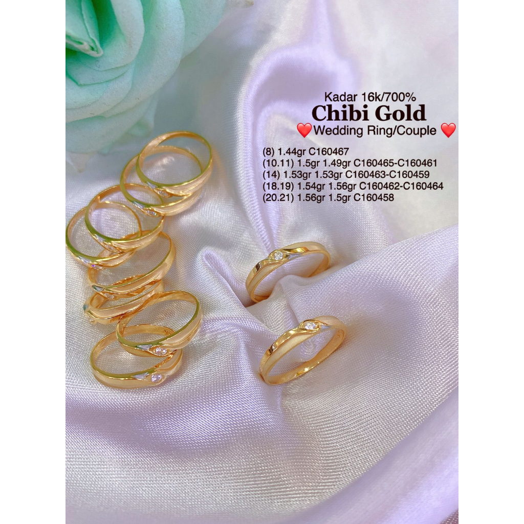 CHIBIGOLD -  cincin couple emas 700 kadar 17k C160467 - chibi