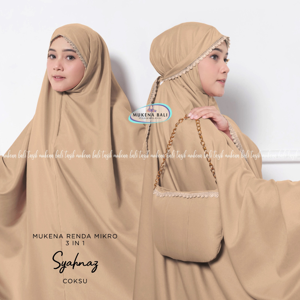MUKENA BALI TASIK - MUKENA RENDA MIKRO 3 IN 1 SYAHNAZ