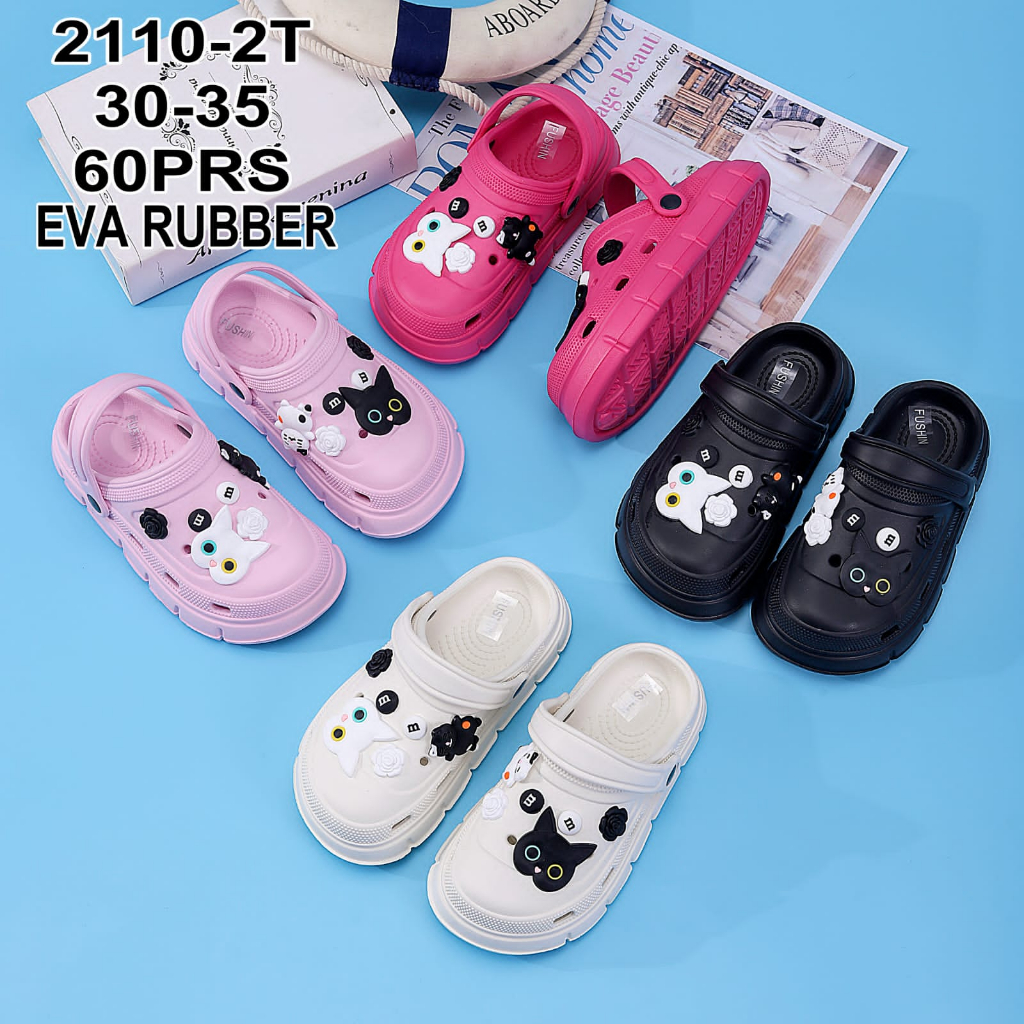 Sandal Baim EVA Anak Perempuan Import Jibbitz Cat  Korean Winola Collection WNL 2110-2T