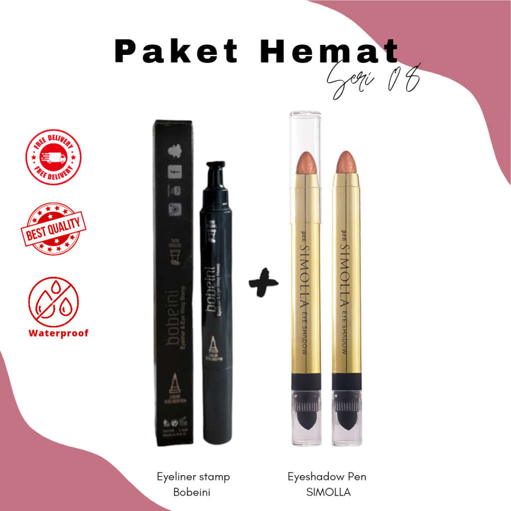 PAKET BUNDLING SERIES 08 EYELINER STAMP &amp; EYESHADOW PEN PAKET HEMAT