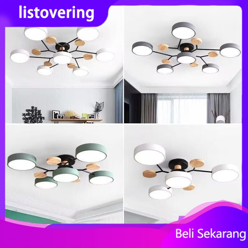 CLG 3 Warna Pendant Light LED Pendant Light Nordic Simple Pendant Light Lampu Kayu Sederhana