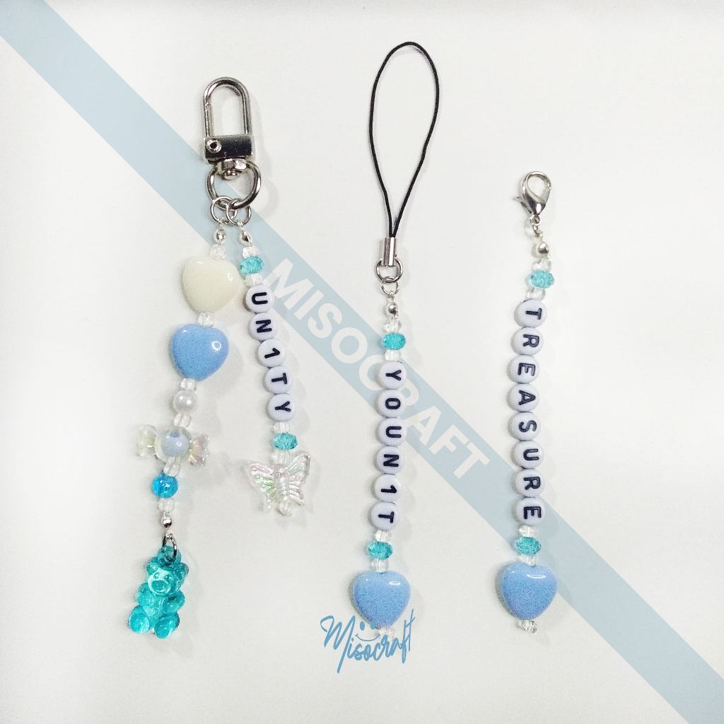 Custom Nama Keychain, Beads, Phone Strap KPOP NCT BTS TREASURE NEWJEANS (Versi A)
