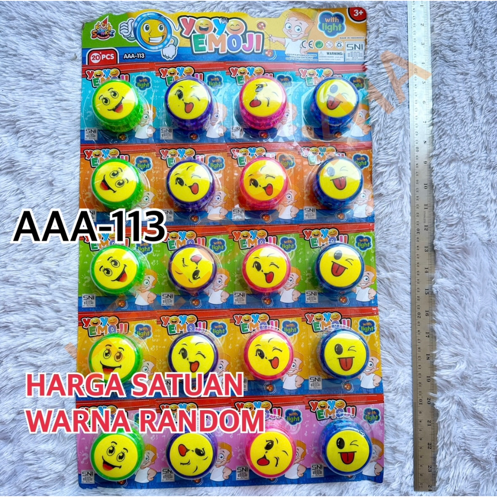 MAINAN YOYO EMOJI SATUAN AAA-113 GAMBAR MOTIF SMILE WARNA WARNI BAGUS LUCU MURAH MERIAH MAIN