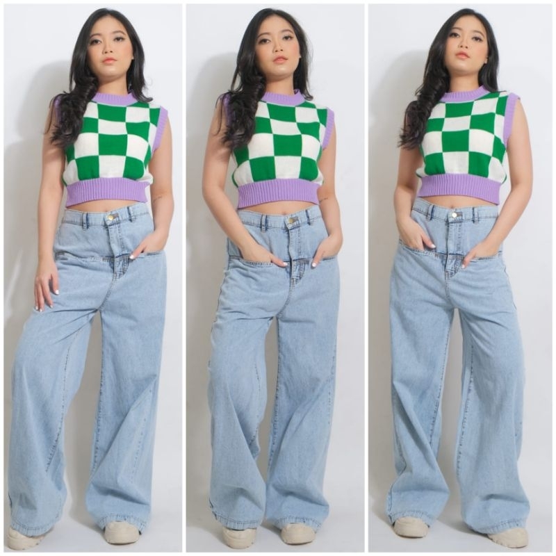 ♡ PREMIUM ♡ ORIGINAL ! QUENNIE JEANS POCKET CULLOTE LONG PANTS