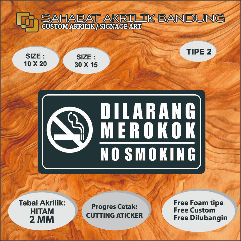 

AKRILIK SIGN DILARANG MEROROK TIPE 2