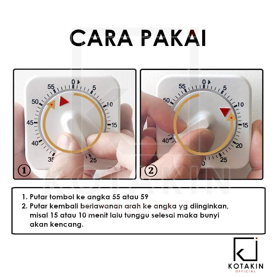 Timer Putar Manual / Alarm Mechanical Timer / Analog Kitchen Timer / Pengatur Waktu
