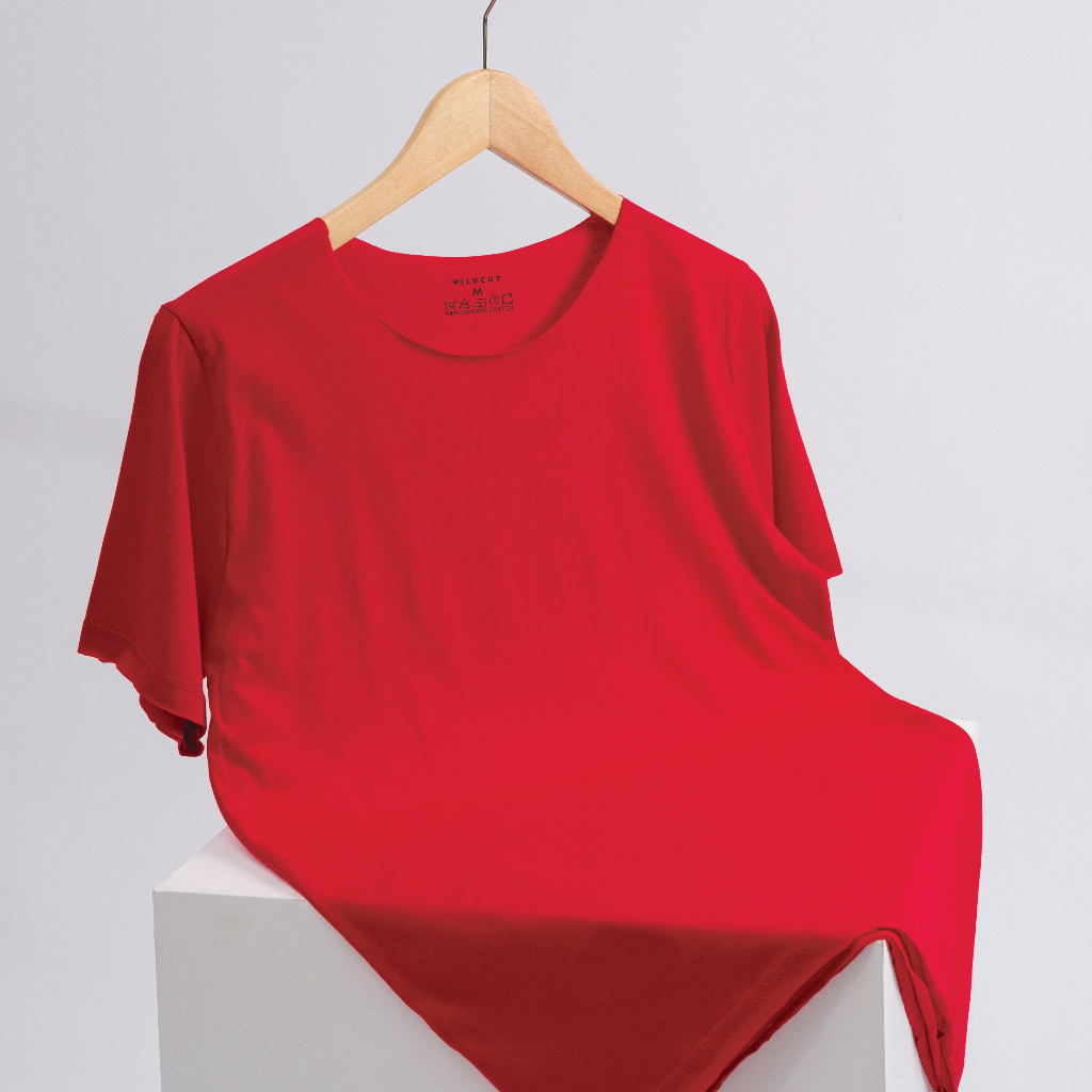WILDCUT UNFINISHED T SHIRT | KAOS POLOS UNFINISH - MERAH