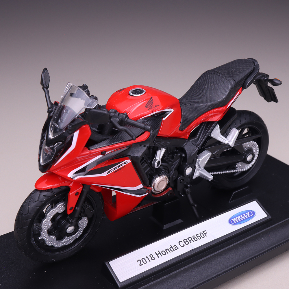 Miniatur Motor Welly 2018 Honda CBR650F Skala 1:18 Diecast Mainan Koleksi